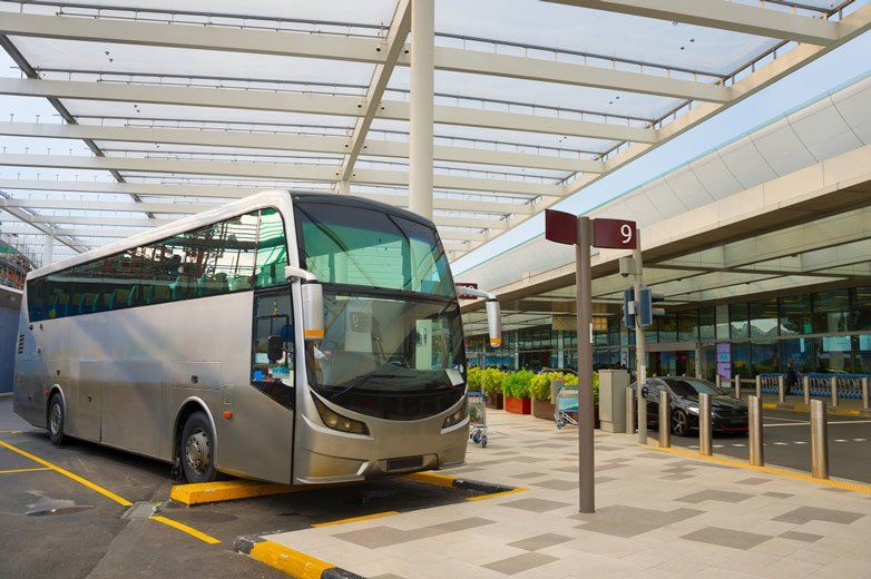 Bus on a Parking Lot Airport Terminal — Coaches in Tweed Heads, NSW