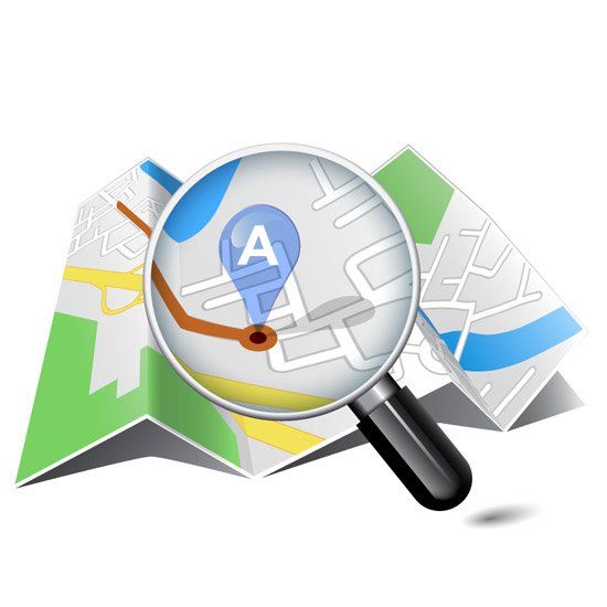 Isolated Map with Route Marked and Magnifier — Coaches in Tweed Heads, NSW
