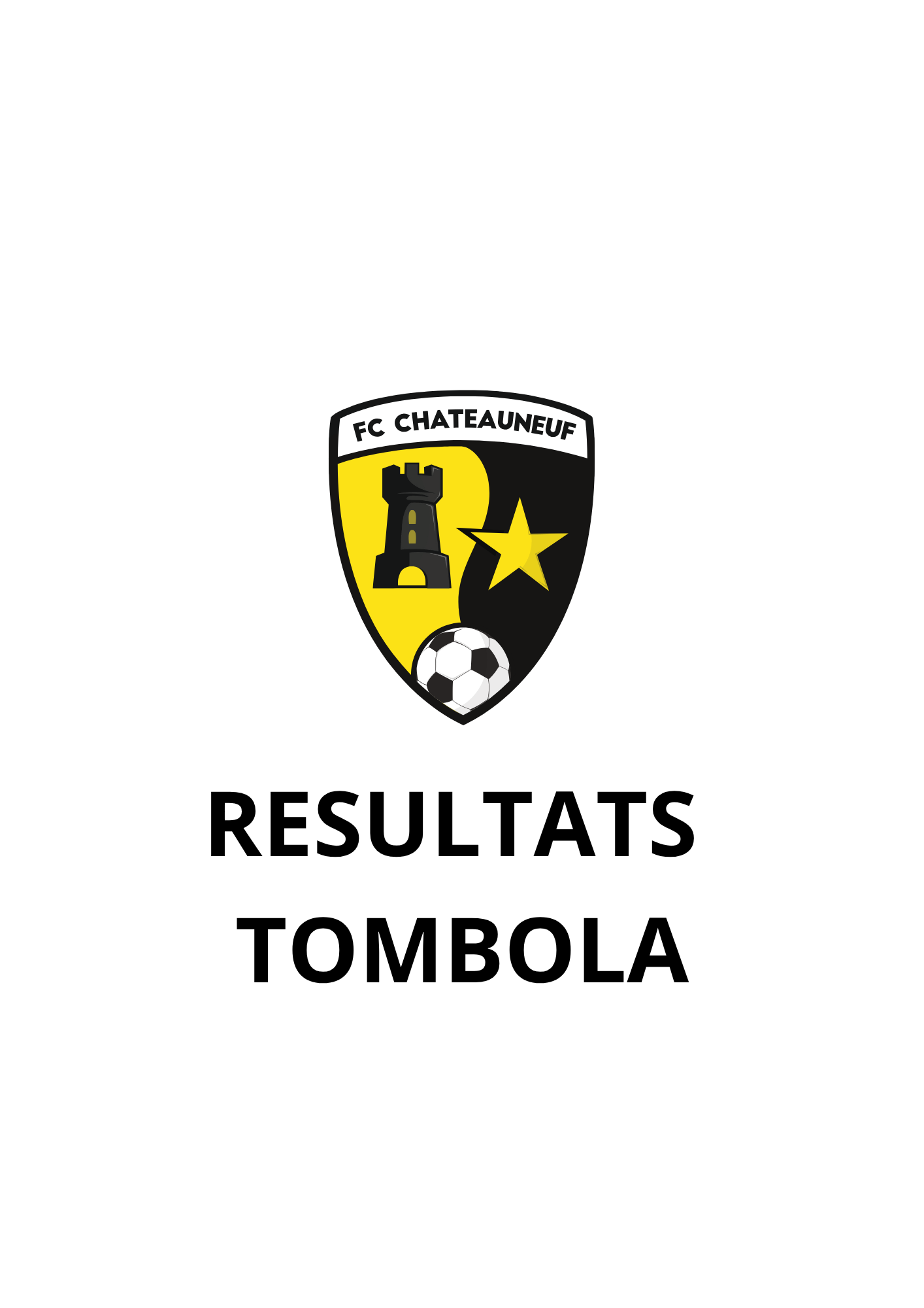 Résultats tombola 80eme du FC Chateauneuf du 14-15 juin 2025