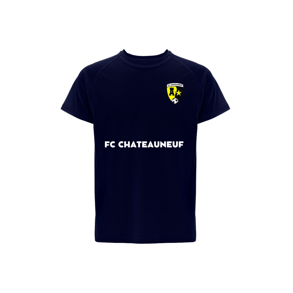 Une chemise bleue avec écrit 