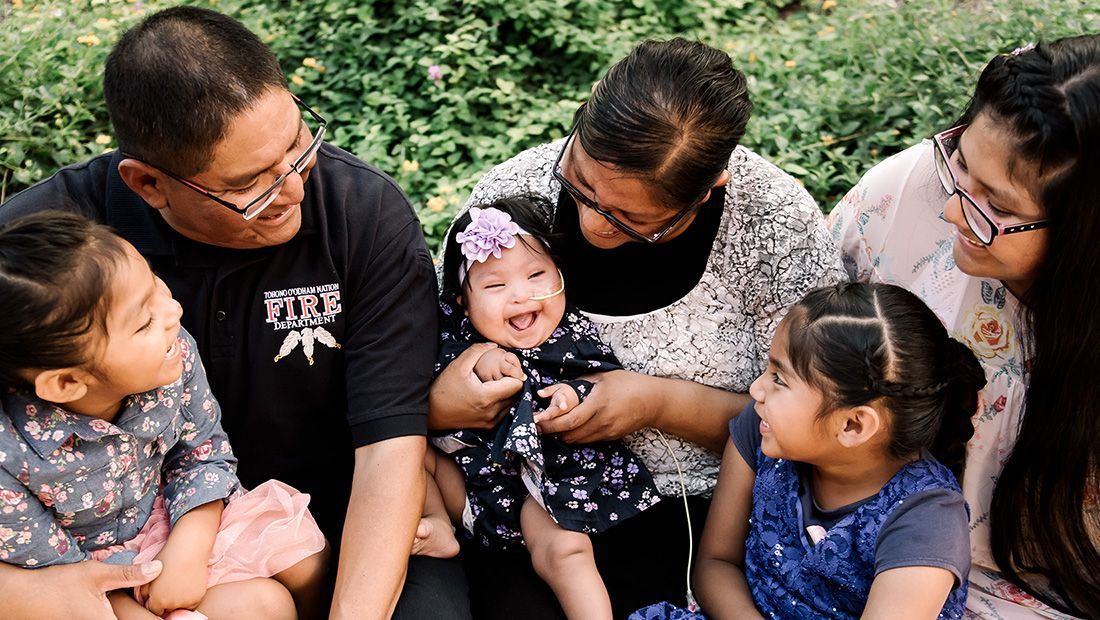 Family smiling together