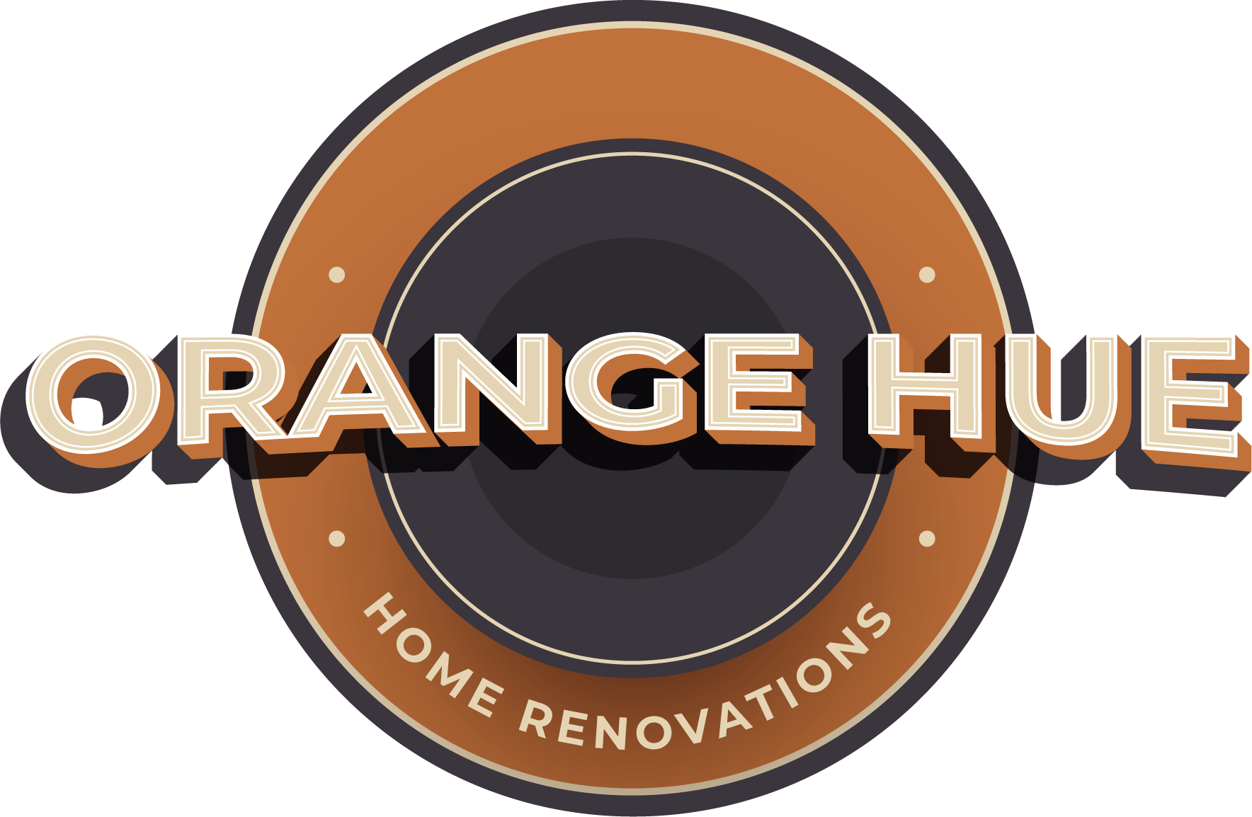 A logo for orange hue home renovations is shown on a white background.