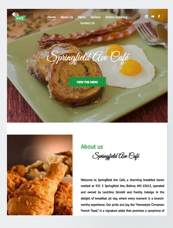 A laptop , tablet , and cell phone displaying a website for a restaurant.