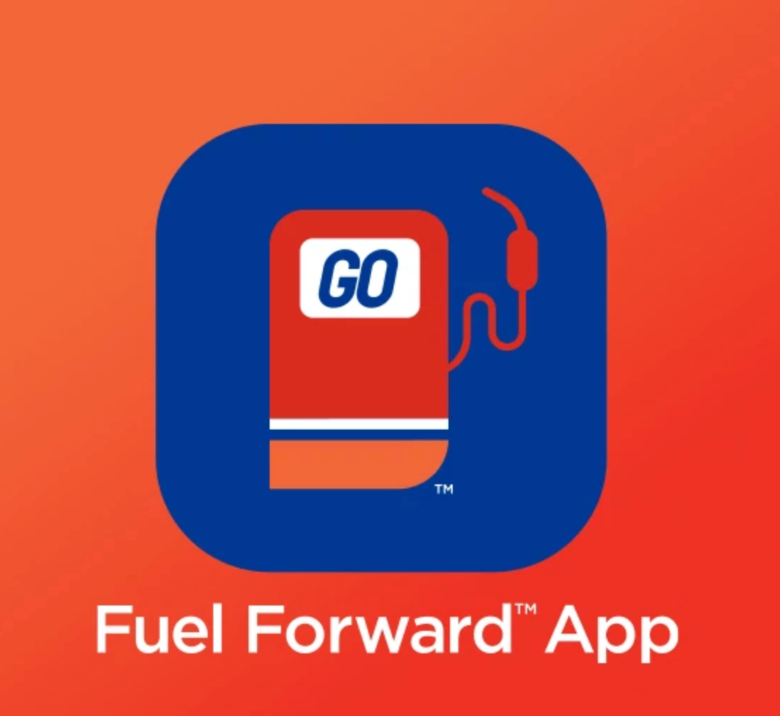 Fuel Forward App icon: a red gas pump with