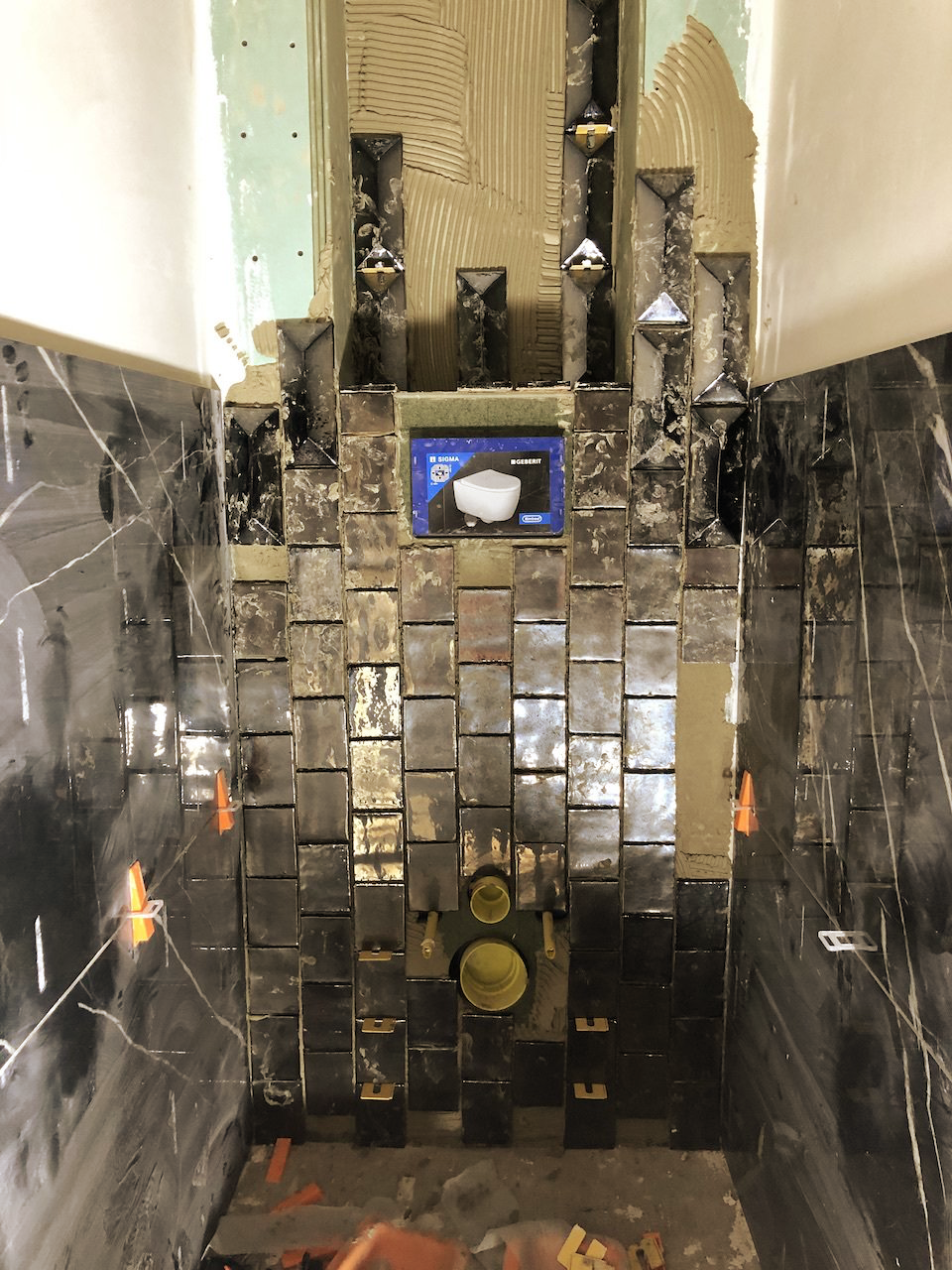 gasten toilet in aanbouw