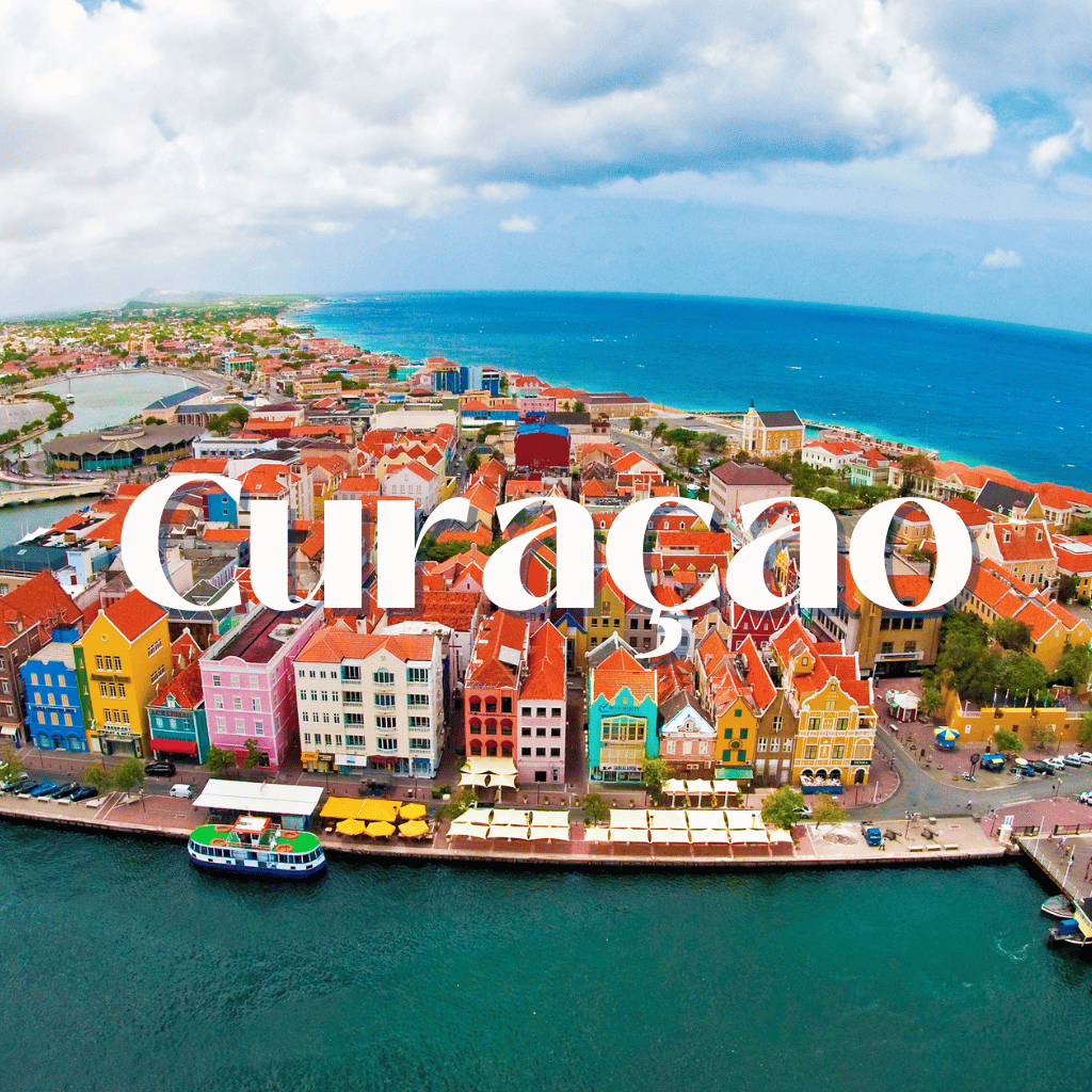 An aerial view of the city of curaçao
