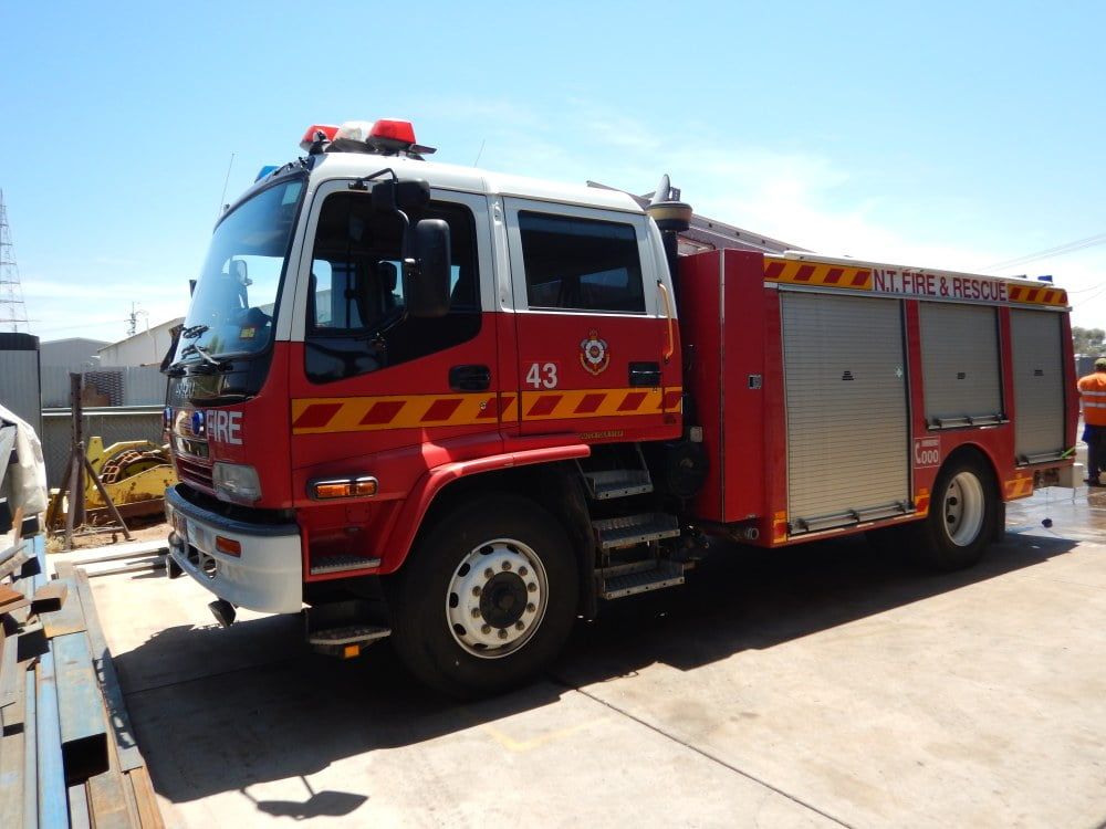 A Red Fire Truck With the Number 43 on It — RK Diesel Services in Ciccone, NT