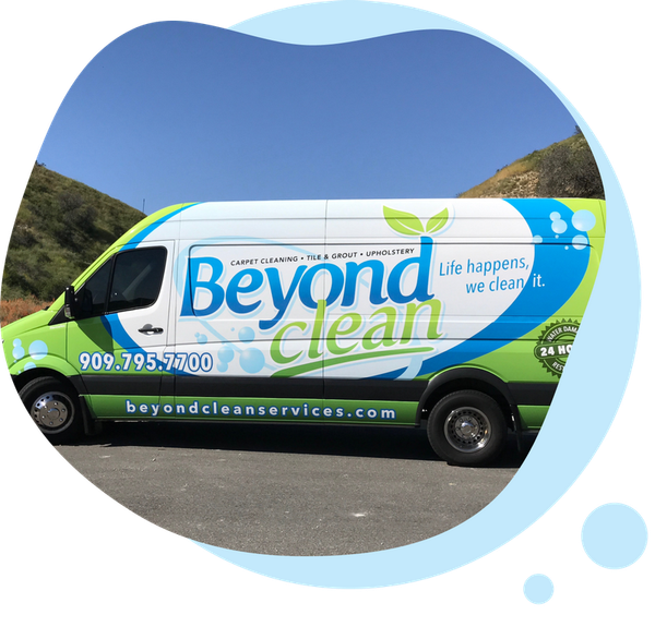 A beyond clean van is parked in a parking lot