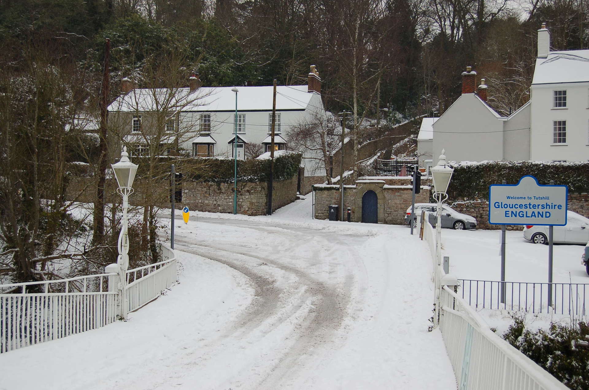 chepstow the big freeze march 2018 the old wye bridge completely blocked with snow