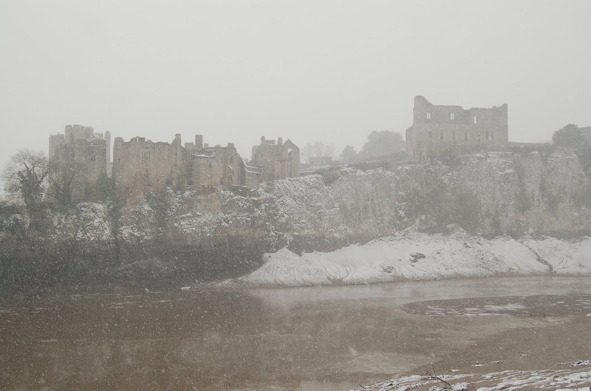 chepstow castle the big freeze march 2018 snow