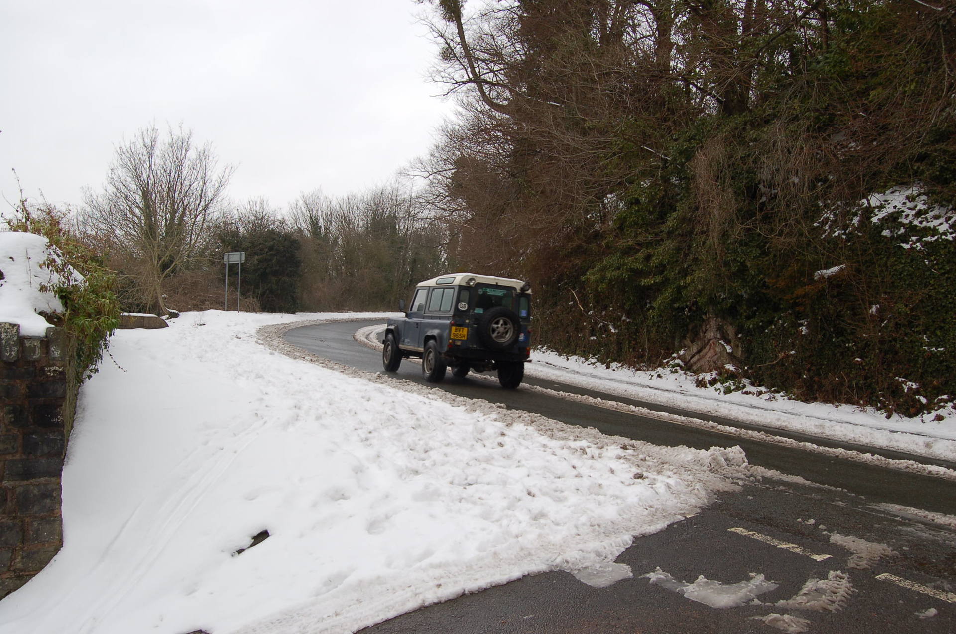 The big freeze March 2018 road to Tutshill in Chepstow only just passable by 4 wheel drive