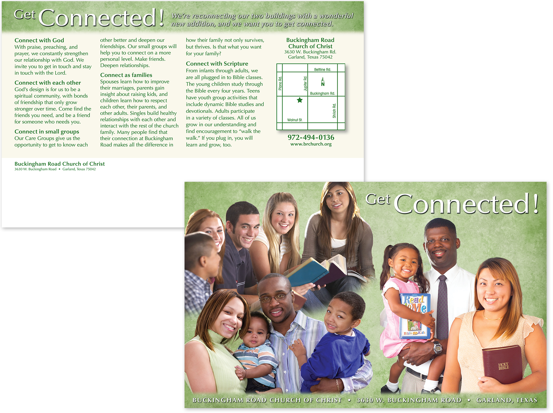 Postcard design for Buckingham Road Church of Christ