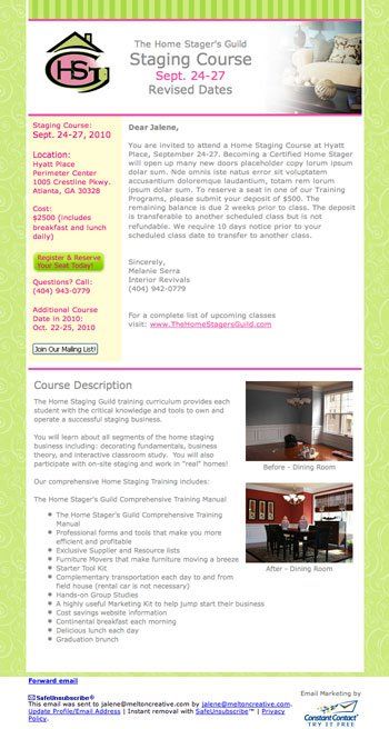 Home Staging Course Email