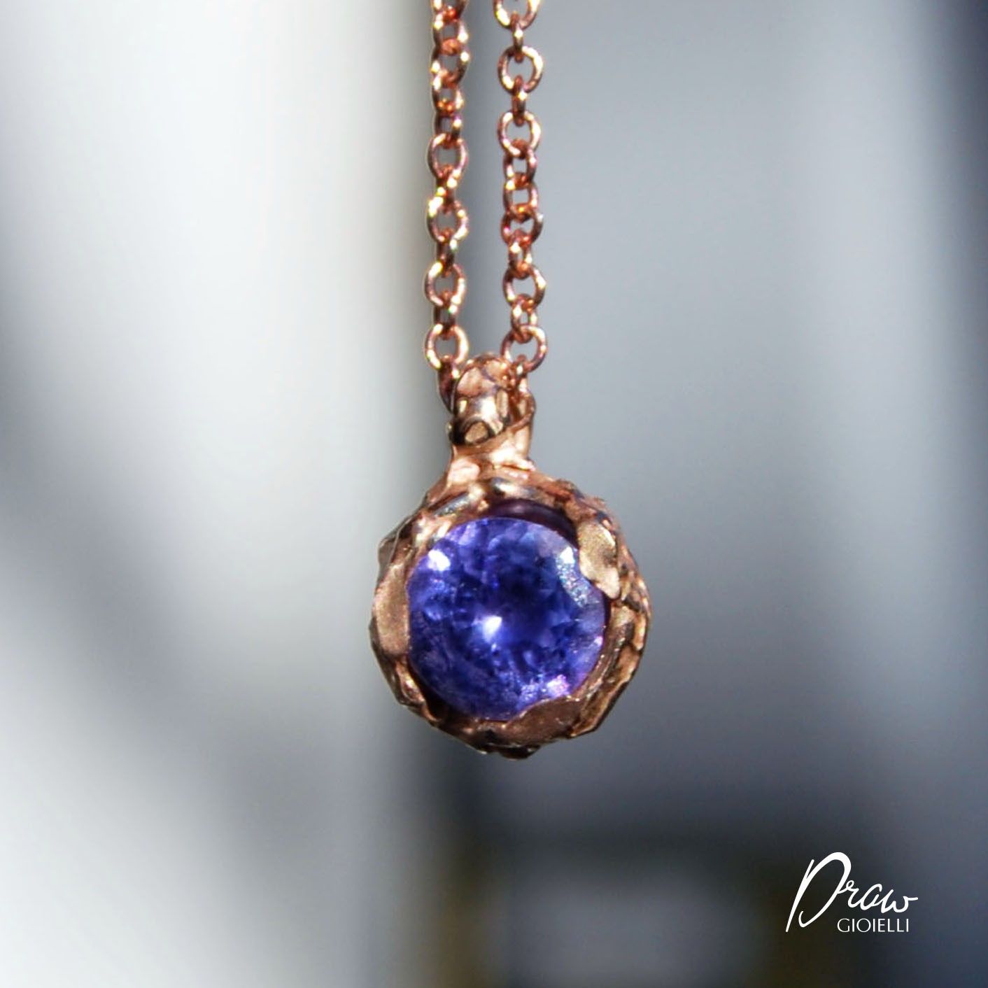 Collana oro con tanzanite