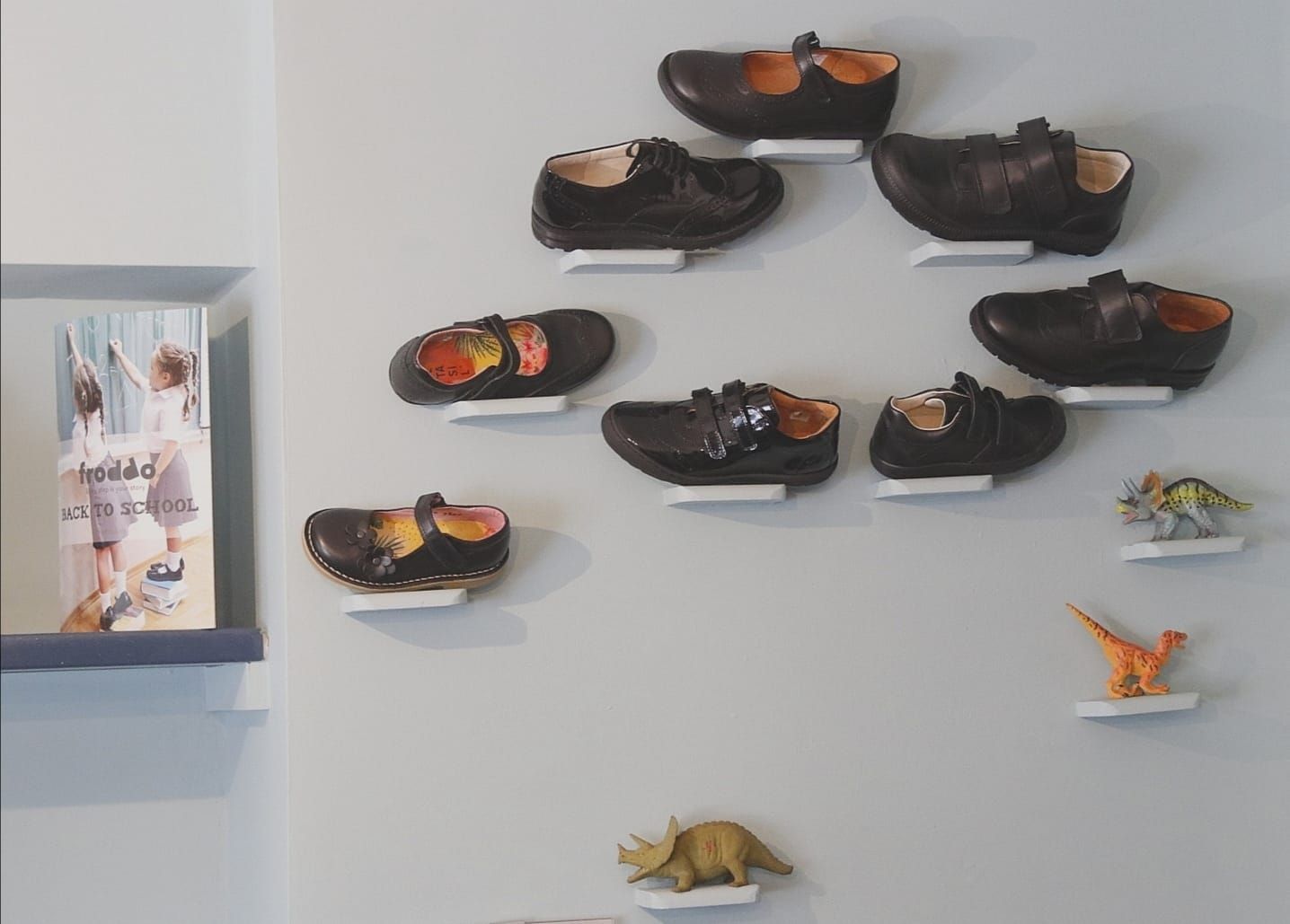 shoes on wall