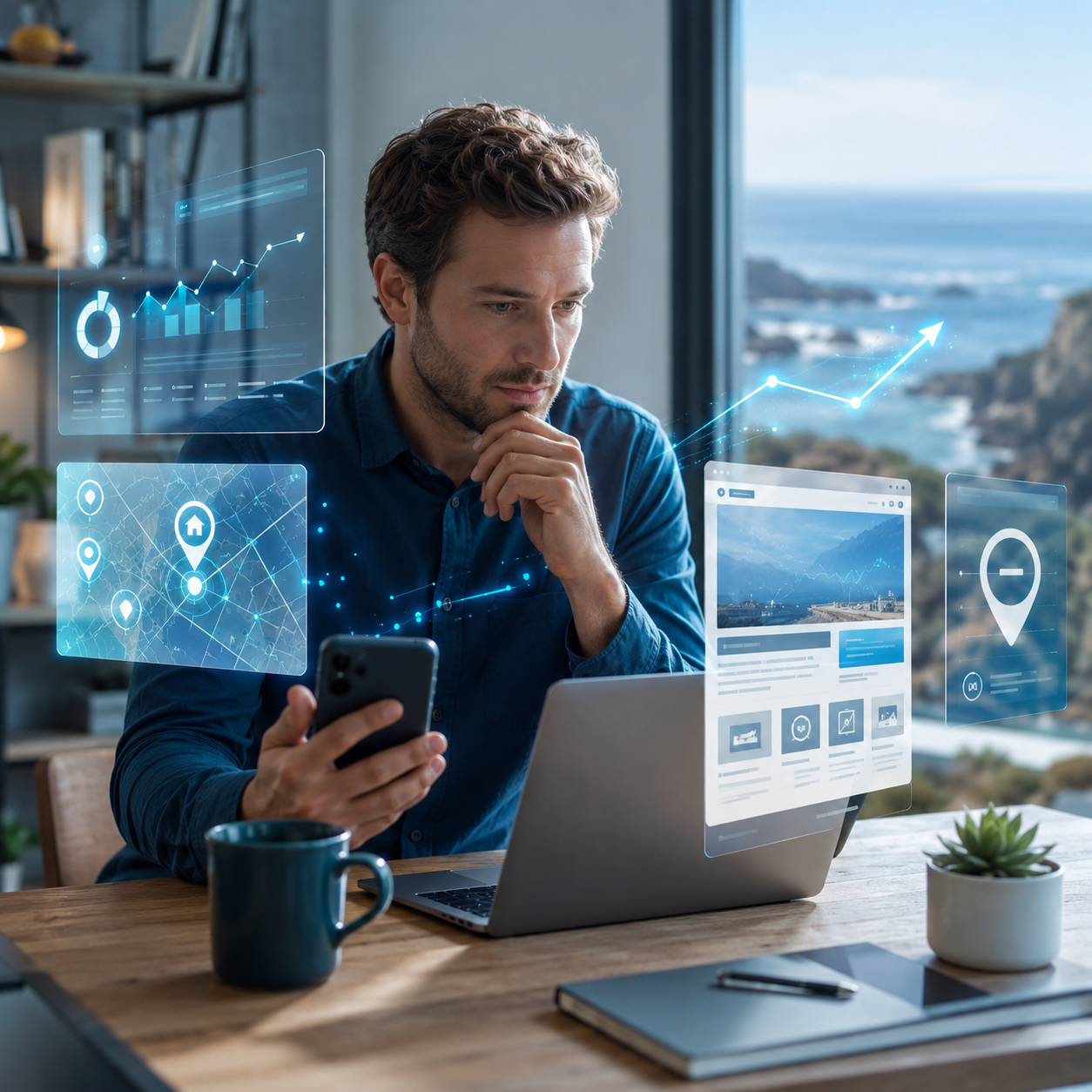 Monterey business owner reviewing local SEO visibility and website performance