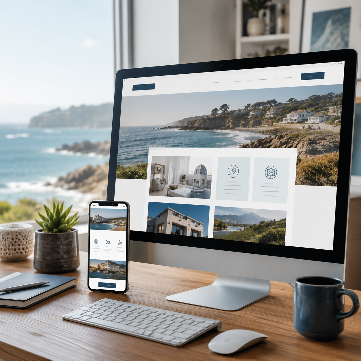 Modern Monterey local business website design on desktop and mobile