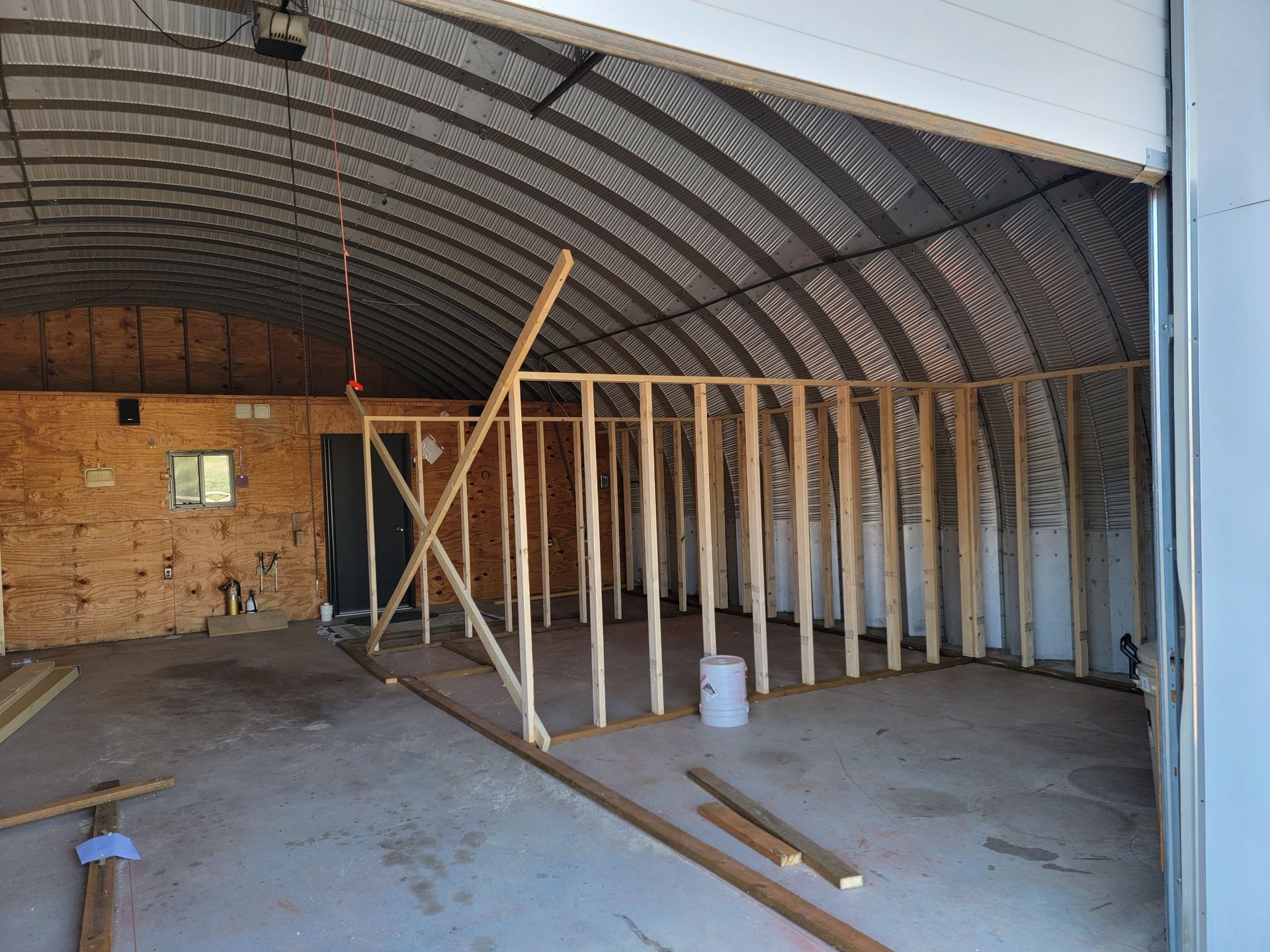 The inside of a building that is being built