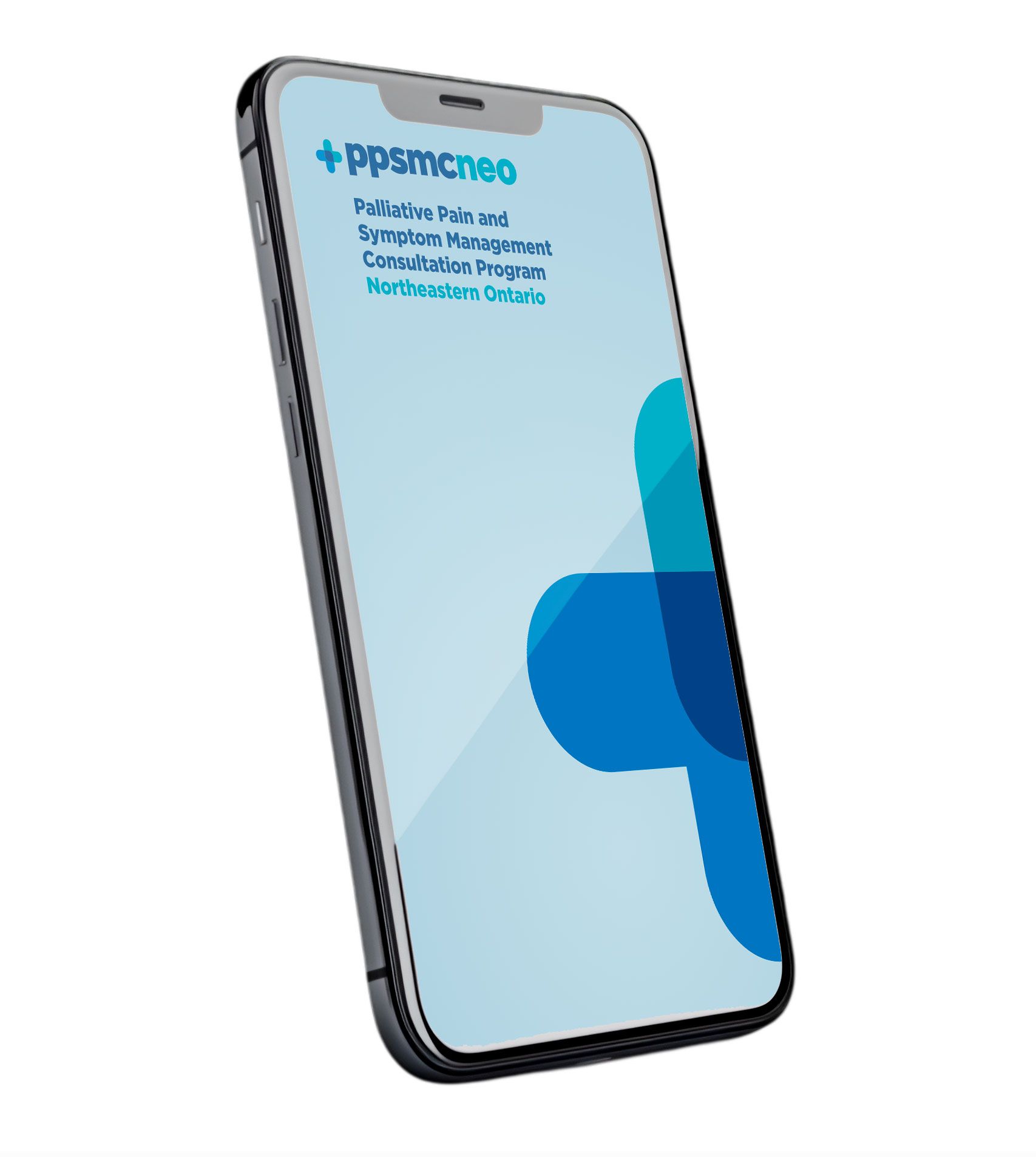 A cell phone with a blue logo on the screen.
