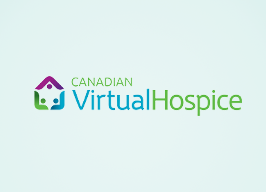 A logo for canadian virtual hospice on a blue background
