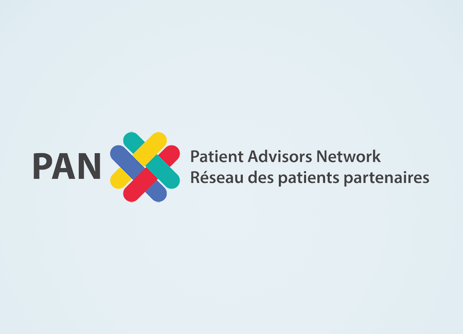 A logo for the patient advisors network on a white background.