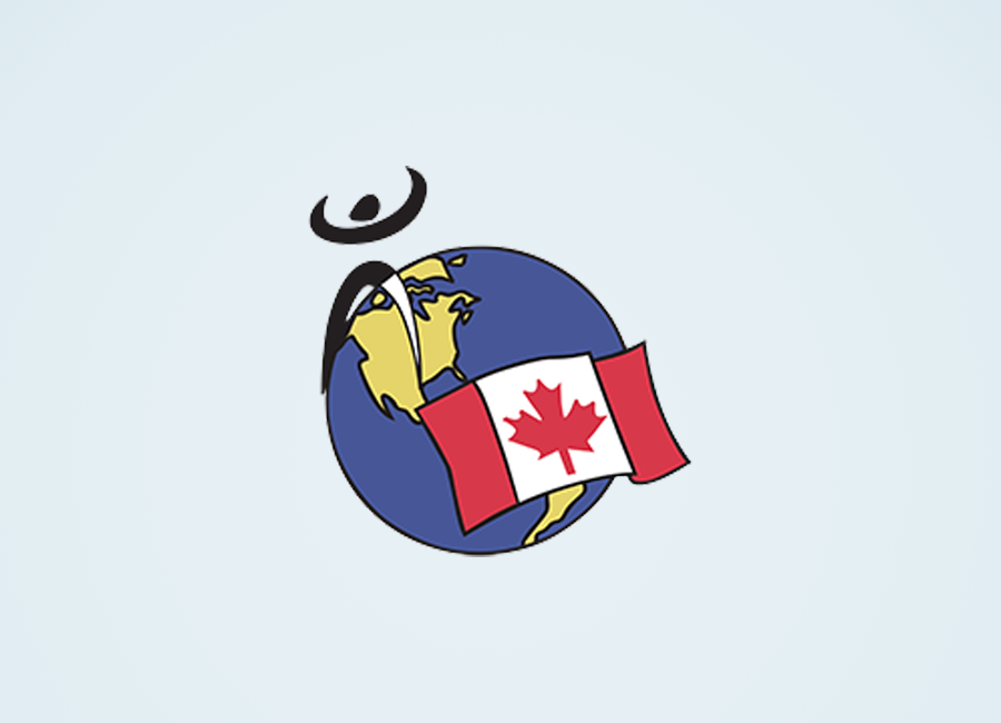 A globe with a canadian flag on it