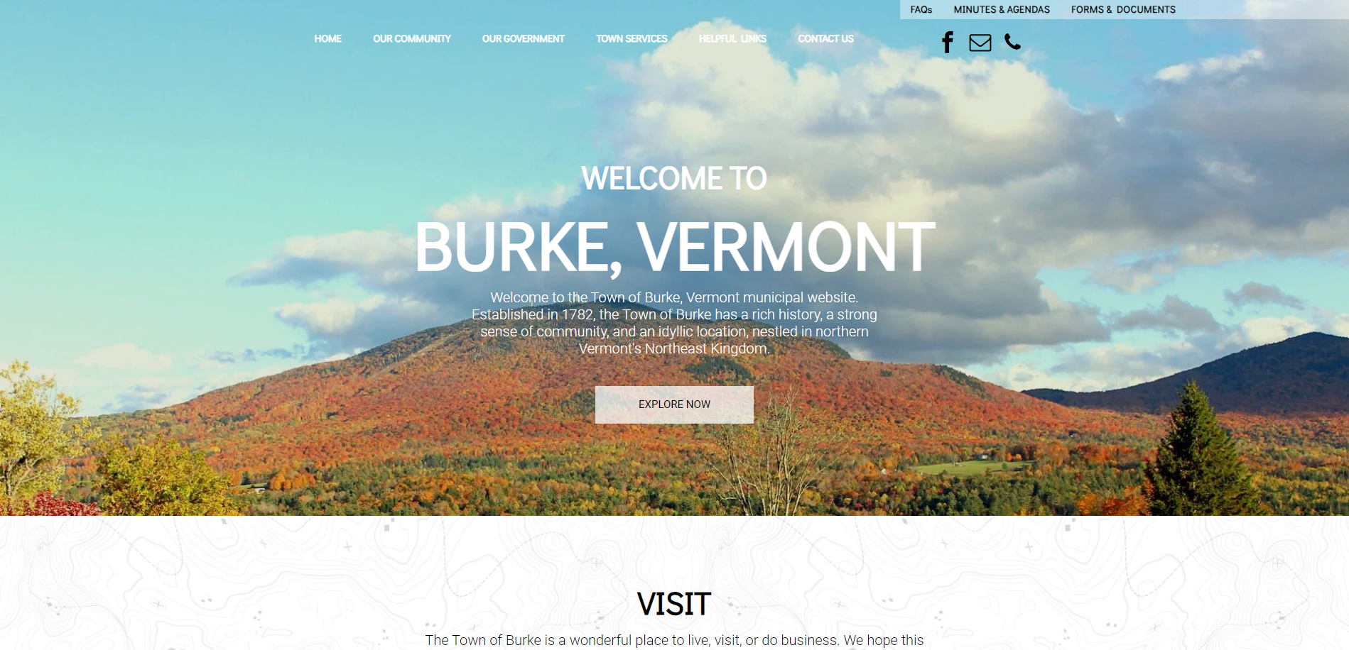 Town of Burke Vermont Website Design After