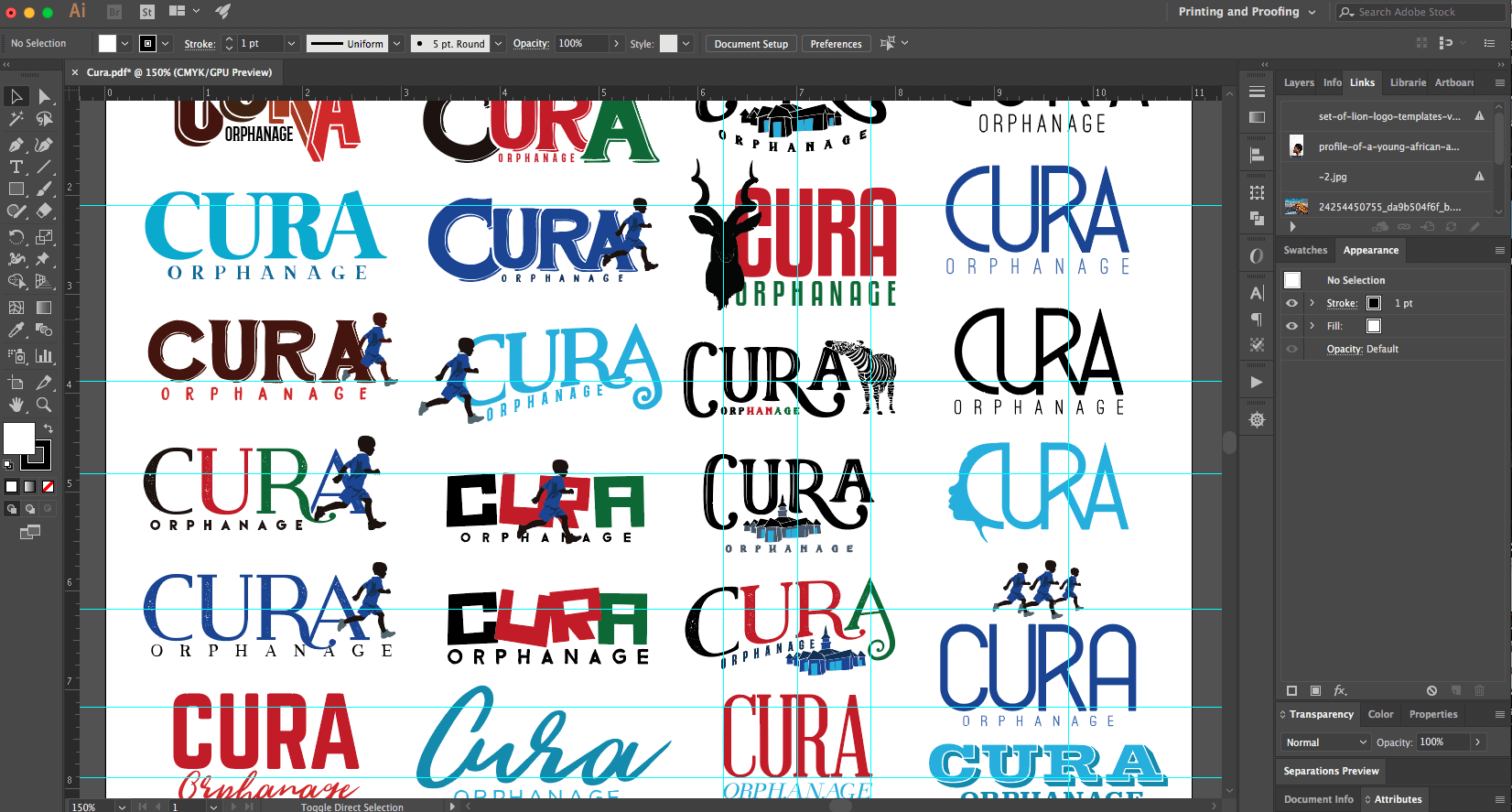 The word cura that is on a computer screen