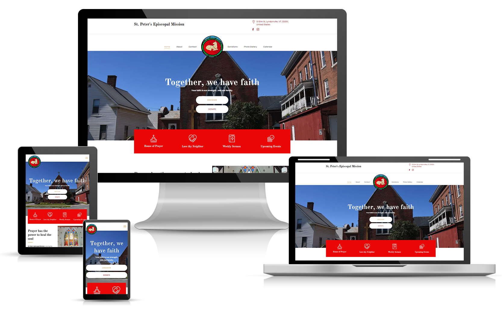 St. Peter's Episcopal Mission Website Design on Multiple Screens and Devices
