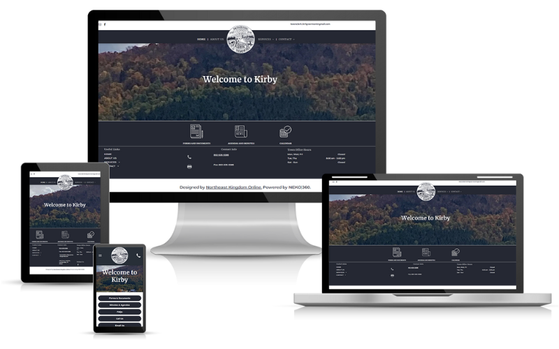 Town of Kirby Website Design on Multiple Screens and Devices