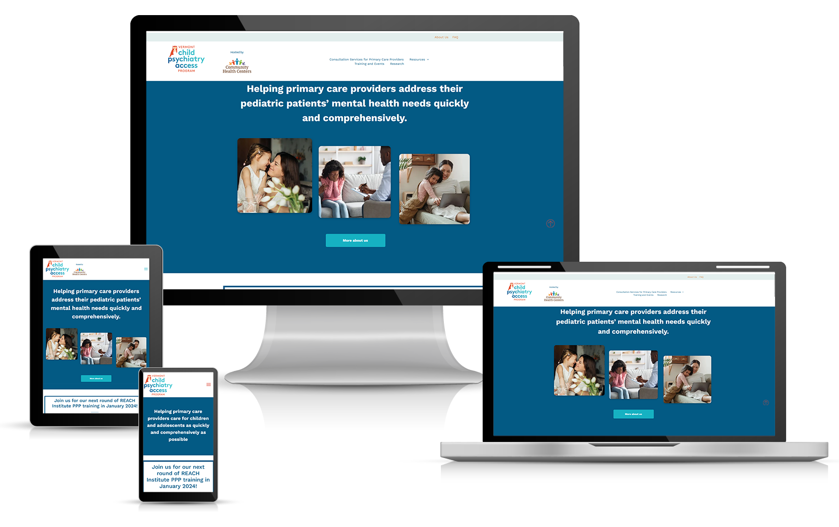 Vermont Child Psychiatry Access Program's New NEKO360 Responsive Website Design.