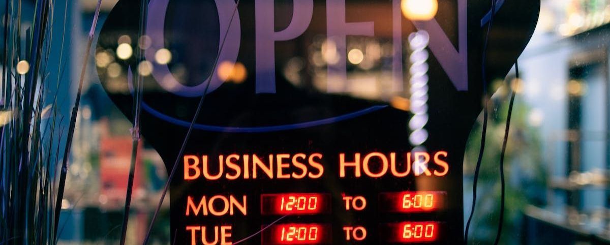 Open Business Hours sign