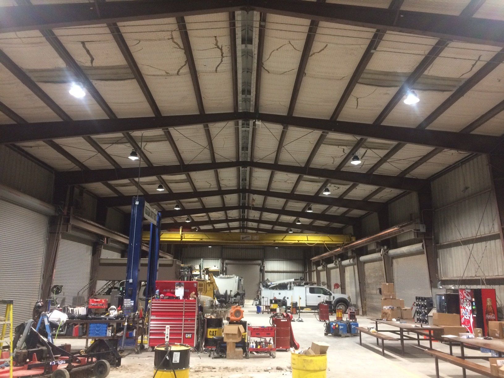 A large warehouse filled with lots of tools and equipment.