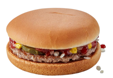 A hamburger with ketchup and mustard on a bun