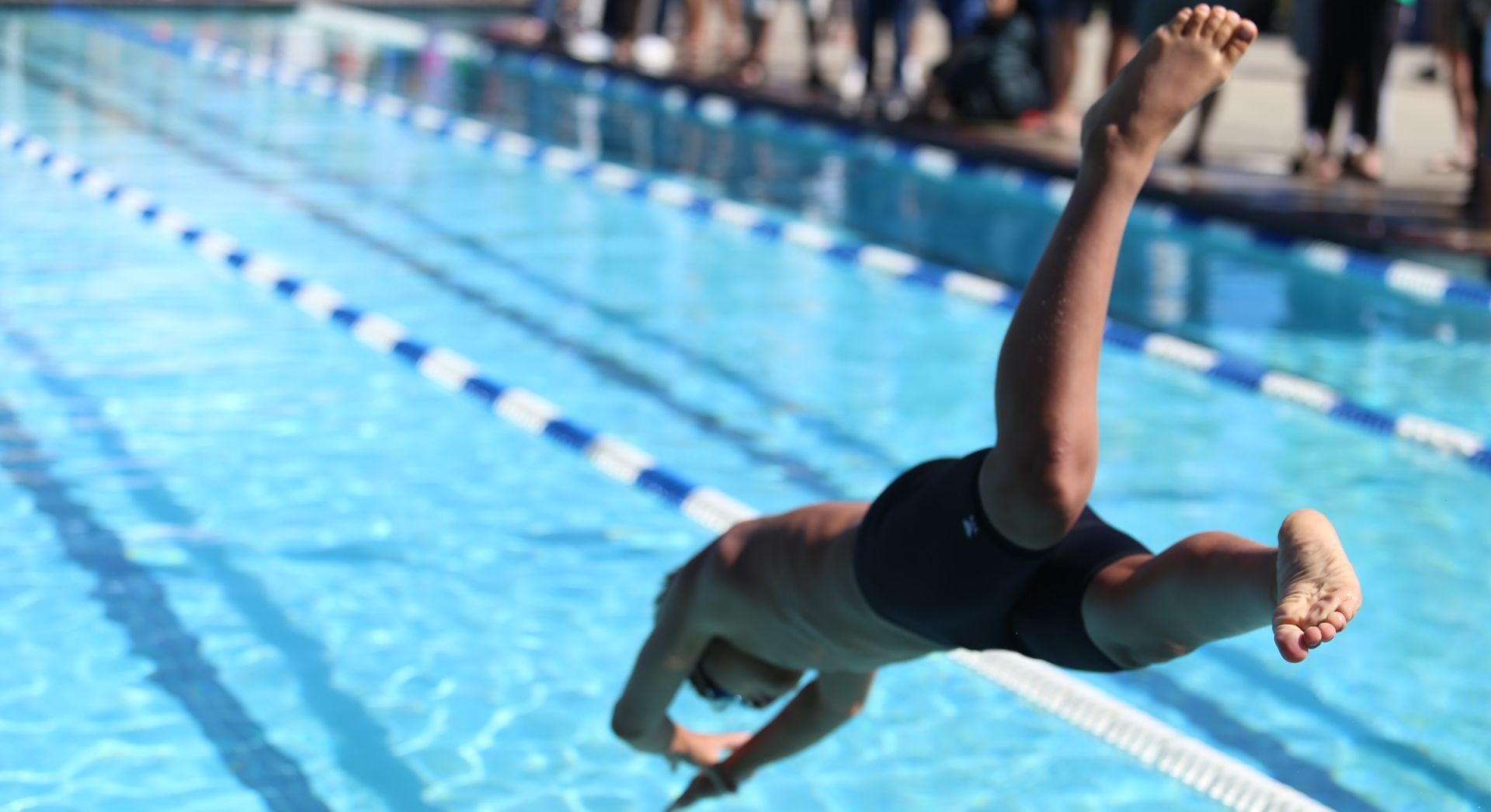 diving into a pool