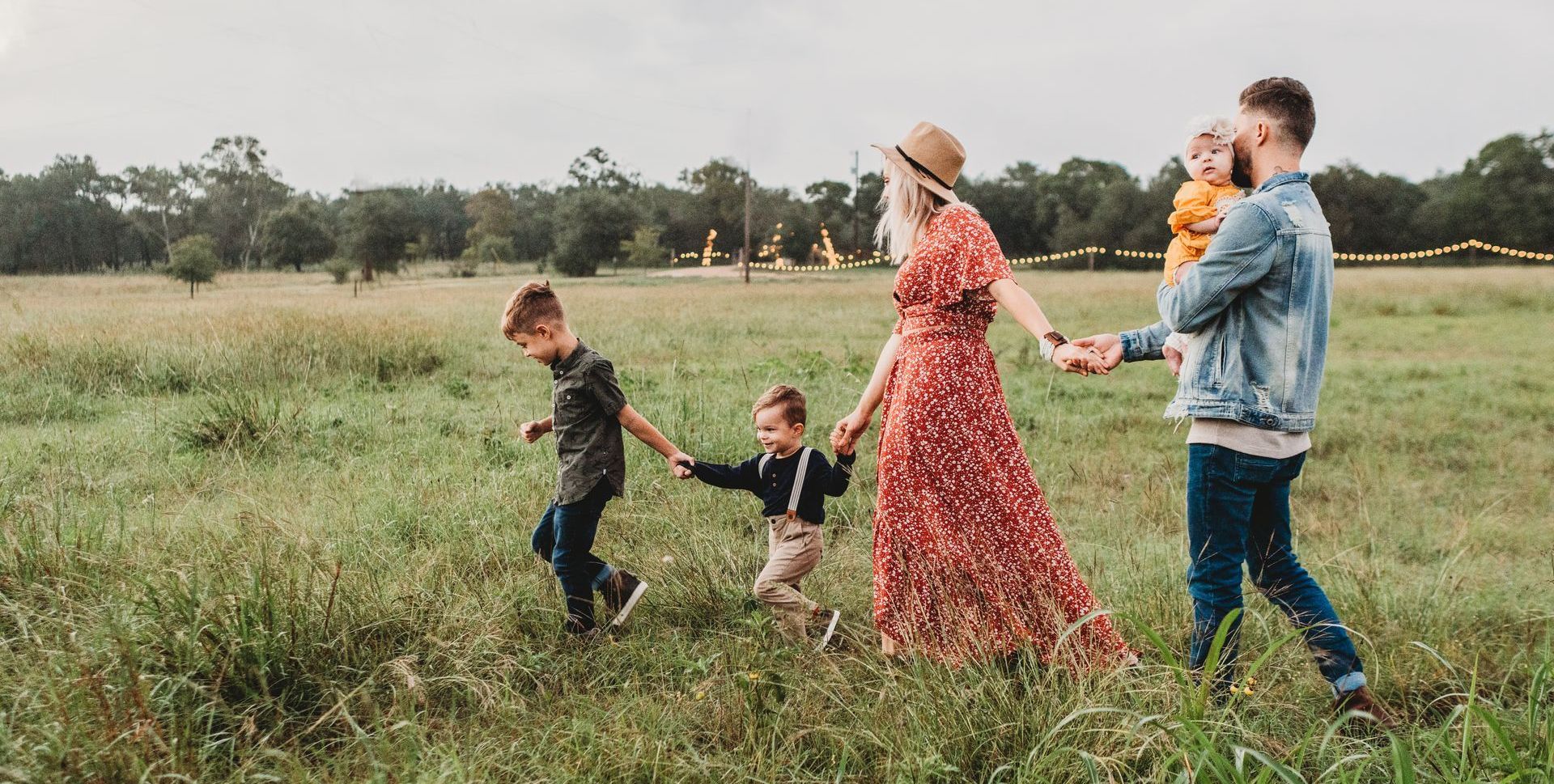 family on a walk