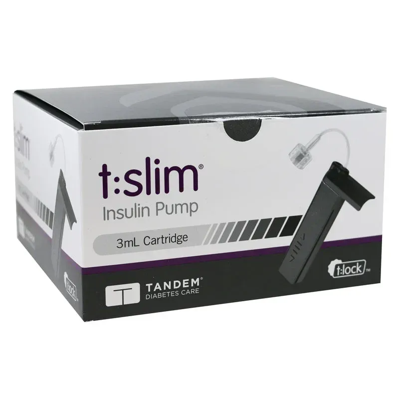 A box of t slim insulin pump cartridges