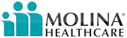 The logo for molina healthcare shows two people standing next to each other.