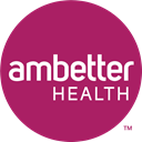 The logo for ambetter health is in a pink circle.