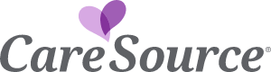 The logo for care source has a purple heart on it.