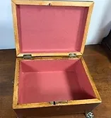 Opened Sweet Regency Table Box in Partridge Wood
