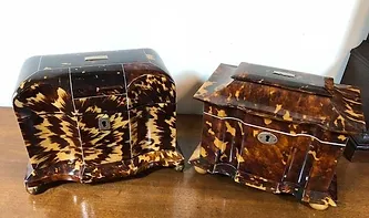 Tortoise Shell Tea Caddies