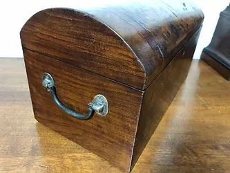 Antique Dome Top Burr Yew Box