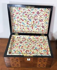 Opened Walnut Jewelry Box