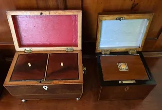 Mahogany Caddies Box Interior