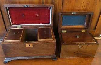 Mahogany Chippendale Tea Chest Interior