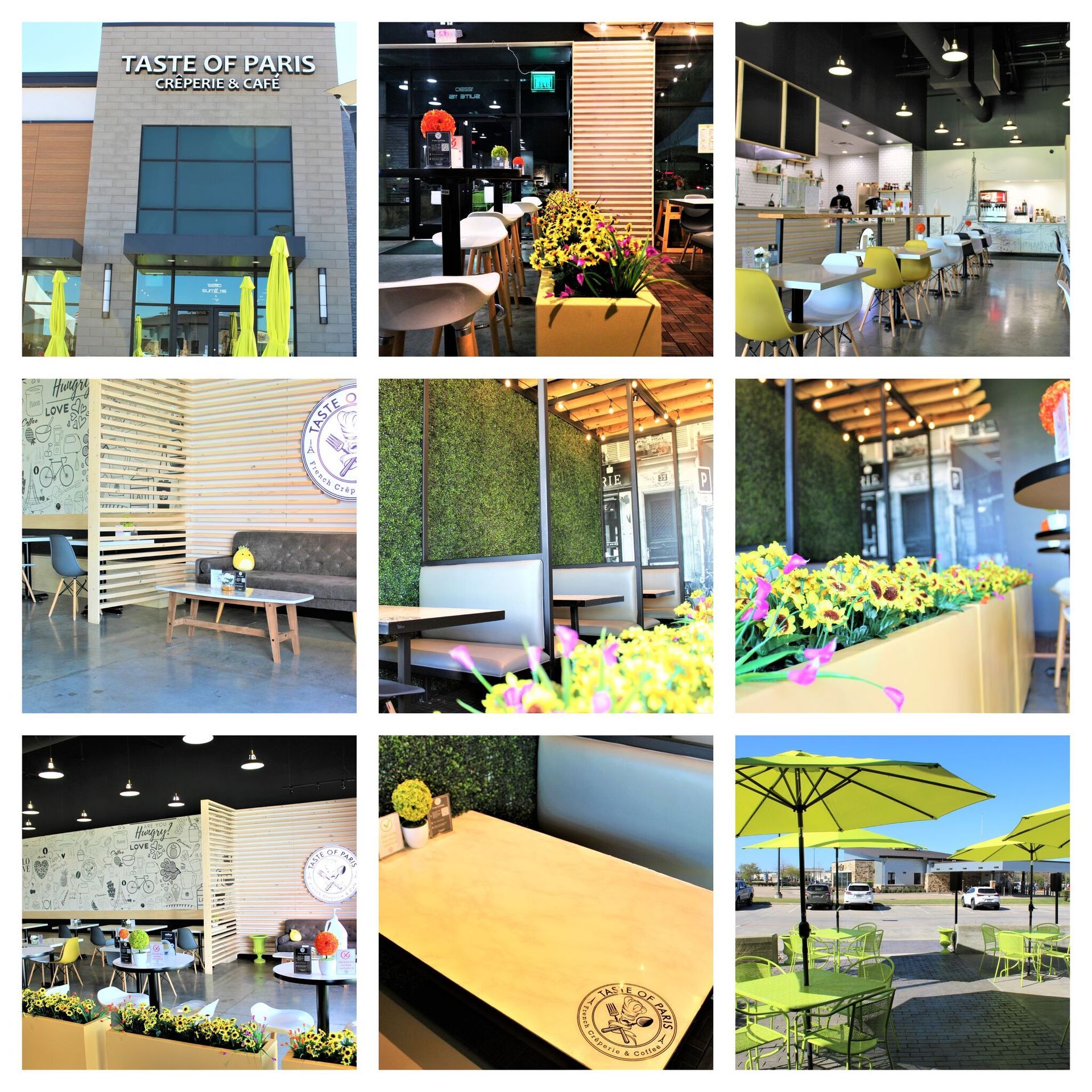A collage of photos of a restaurant called taste of lotus