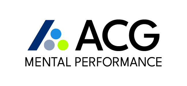 Logo of ACG Mental Performance, with a blue and colored graphic and black text.