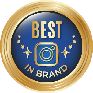 Gold and blue badge with