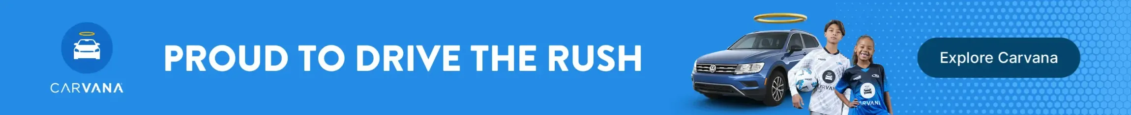 Blue banner with text